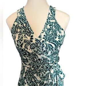 Ricki’s Wrap Dress, NWTS, green/white, midi, floral, size